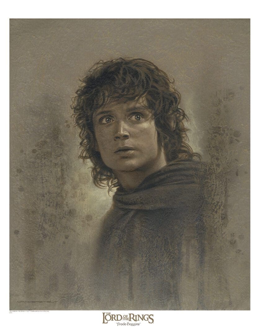 A painting of frodo baggins from the lord of the rings.