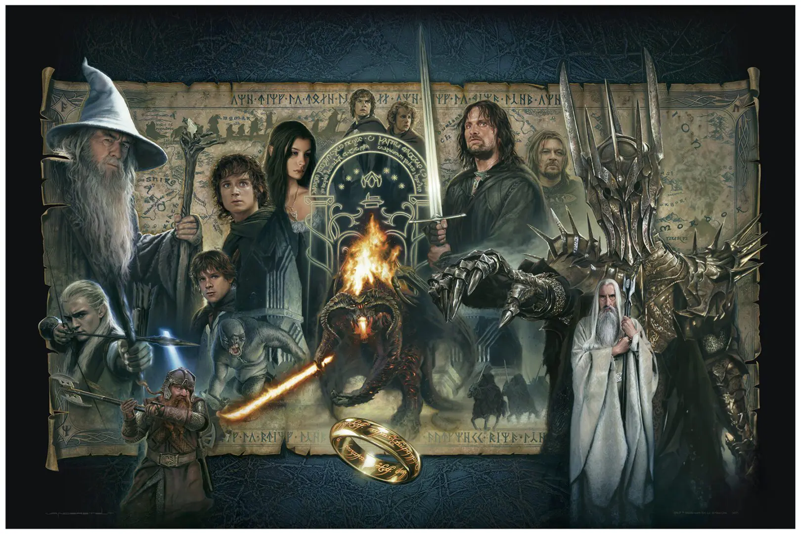 A painting of the lord of the rings