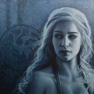 A painting of daenerys targaryen from game of thrones.