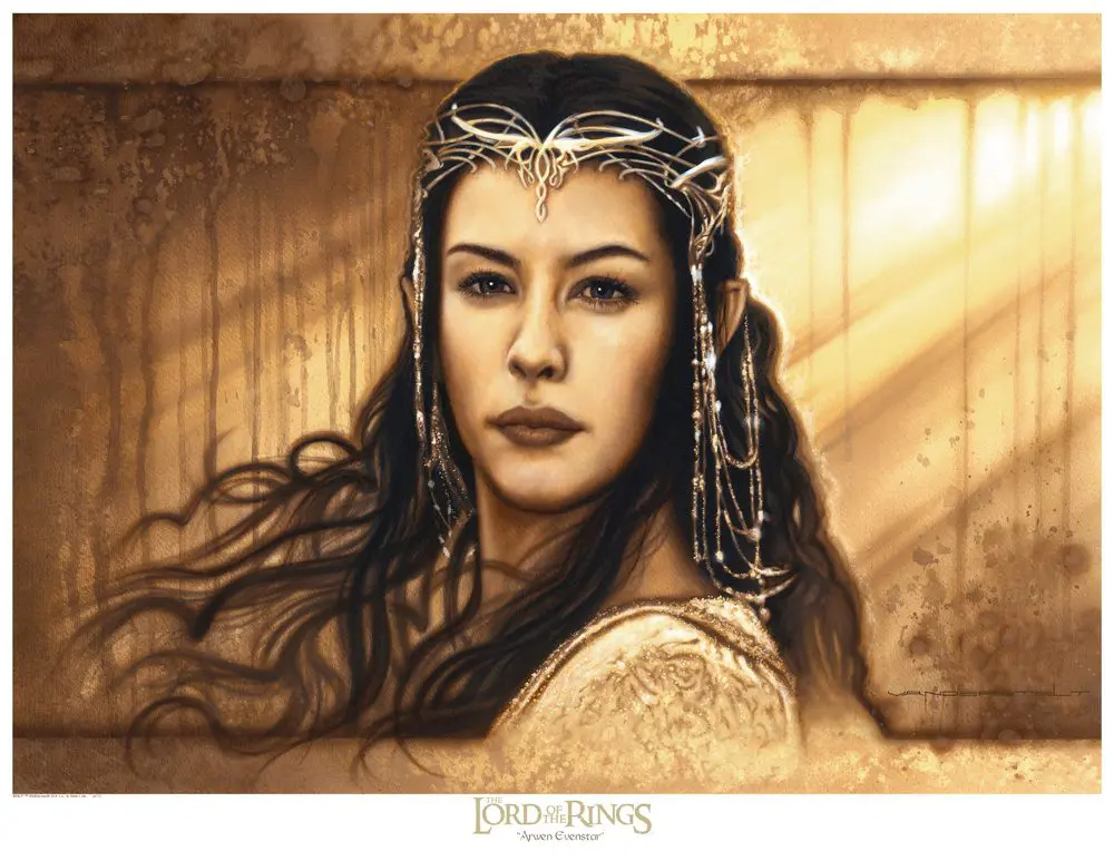 A painting of arwen from the lord of the rings.