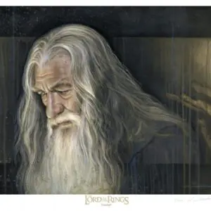 A painting of an old man with a beard and long white hair.