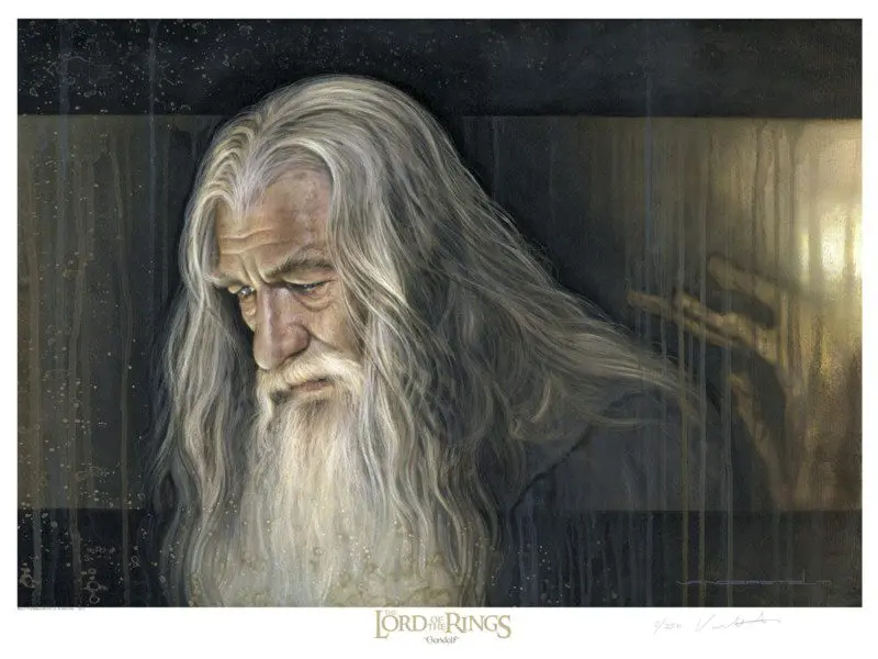 A painting of an old man with a beard and long white hair.