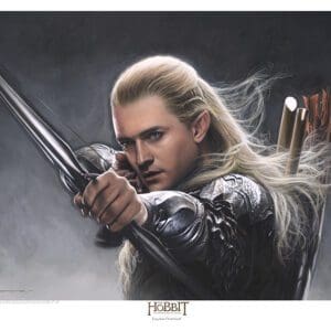 A painting of legolas in the hobbit movies.