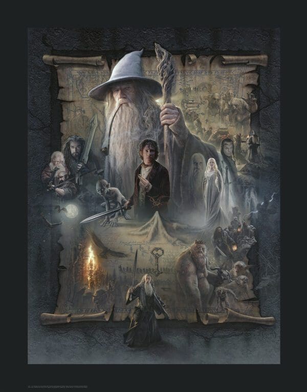 The Hobbit: An Unexpected Journey CANVAS GICLEE poster.