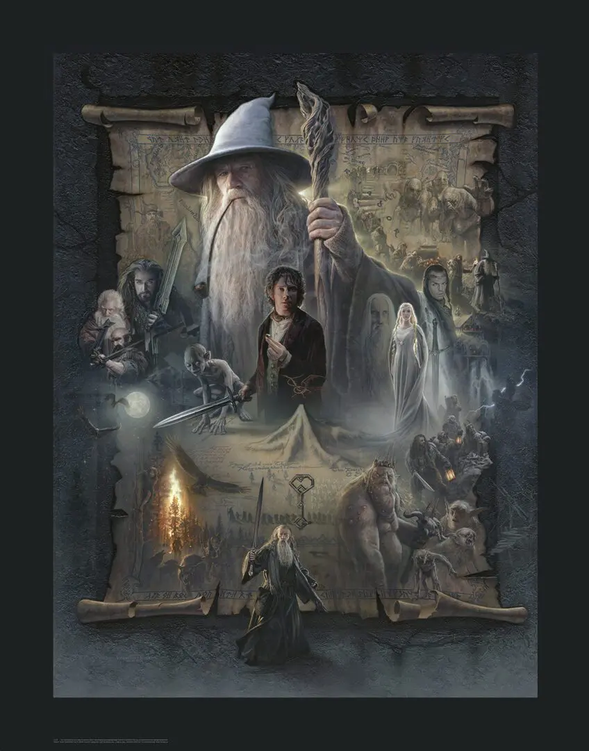 The Hobbit: An Unexpected Journey CANVAS GICLEE poster.
