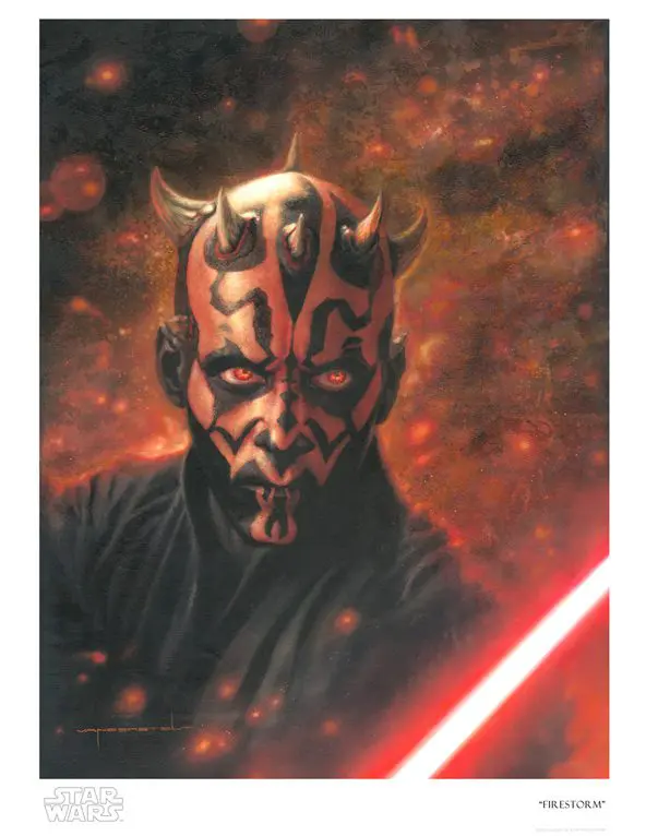 A painting of darth maul.