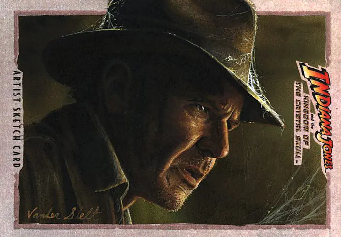 A painting of indiana jones in a hat