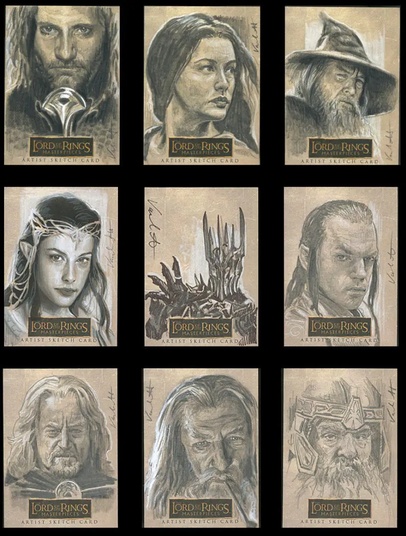 A series of drawings depicting different characters.