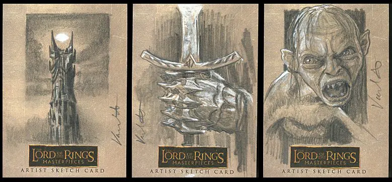 The lord of the rings sketch cards.