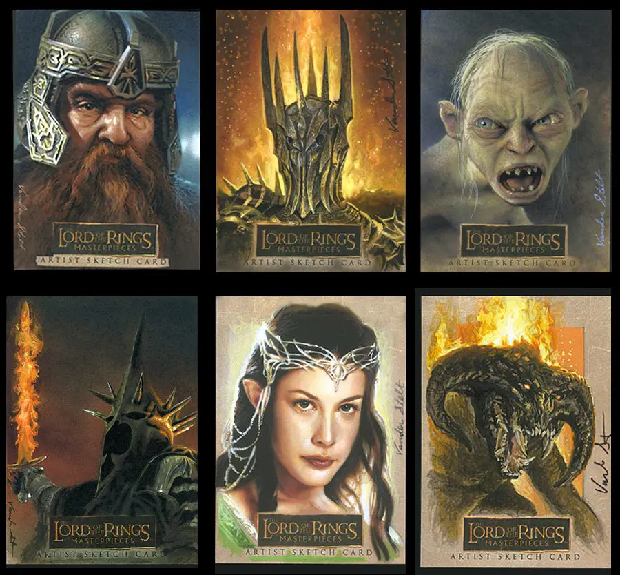 The lord of the rings trading cards.